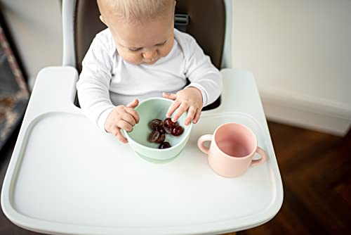 Paquete de 2 tazas de silicona de doble mano para bebés y niños pequeños, sin BPA, apto para lavavajillas, microondas y congelador