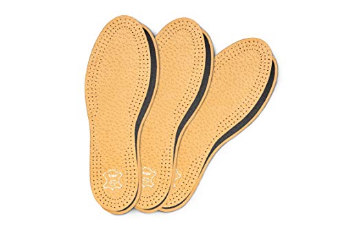 Paquete de 3 Pares de Plantillas para Zapatos Pecari Carbon de Kaps, Cuero de Oveja con Curtido Vegetal con Carbón Activado, Elegantes y Cómodas, (41 EUR)