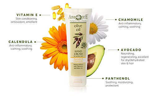 Paquete de cuidado de manos Aphrodite. Set de regalo de 2 piezas de crema. Incluye crema de manos con aguacate y manzanilla (75 ml) y crema de manos con aloe vera (75 ml)