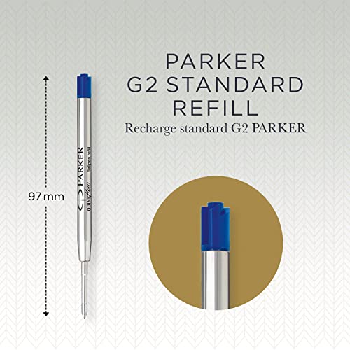 Parker Quinkflow recambio para bolígrafo de punta mediana, azul, paquete de 2