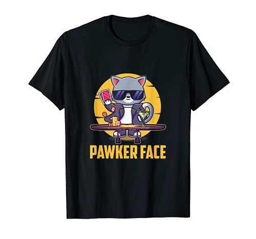 Pawker Face Cara de póquer Pawker Cara de póquer Gato Camiseta