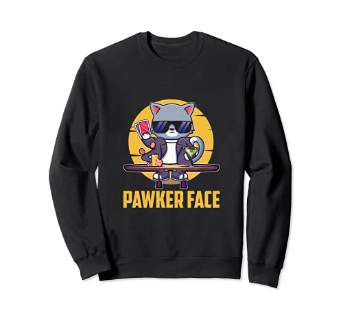 Pawker Face Cara de póquer Pawker Cara de póquer Gato Sudadera