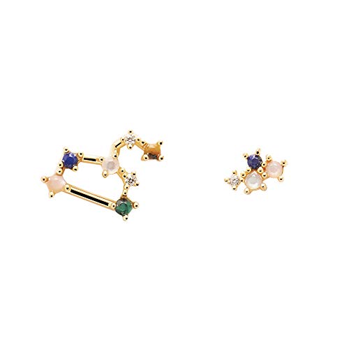 PDPAOLA - Pendientes Leo - Plata de Ley 925 Bañada en Oro de 18k - Joyas para Mujer