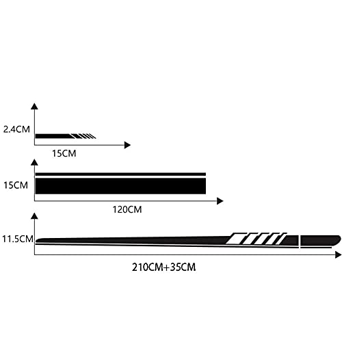 Pegatinas para Espejo Retrovisor Exterior,MoreChioce PVC Autoadhesivos Pegatina de Rayas para Capó de Coche Pegatinas Laterales de Carrocería,para Todo Tipo De Coche,Negro