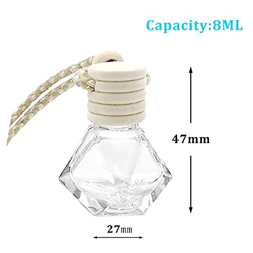 Peiylism Perfume Botella vacía,para Colgar,botella de ambientador de coche vacía,Pack de 10,Diamante