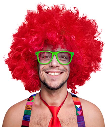 Peluca AFRO XXL rizada de 280g - Peluca negra afro para carnaval – Disponible en negro, blanco, rubio, rojo, turquesa, verde, rosa