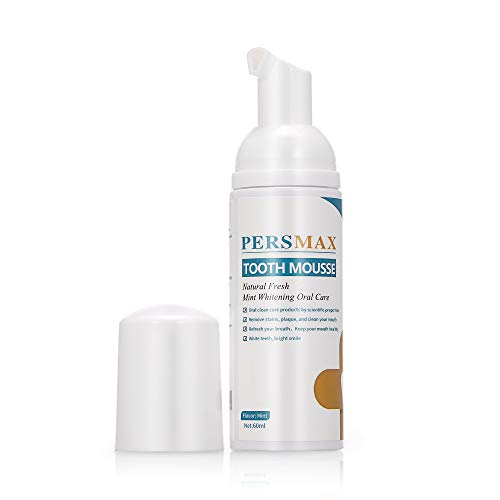 PERSMAX 60ml Pasta de Dientes de Espuma Blanqueadora, Blanqueador Natural, sin Flúor, Menta Fresca, 2.02 oz