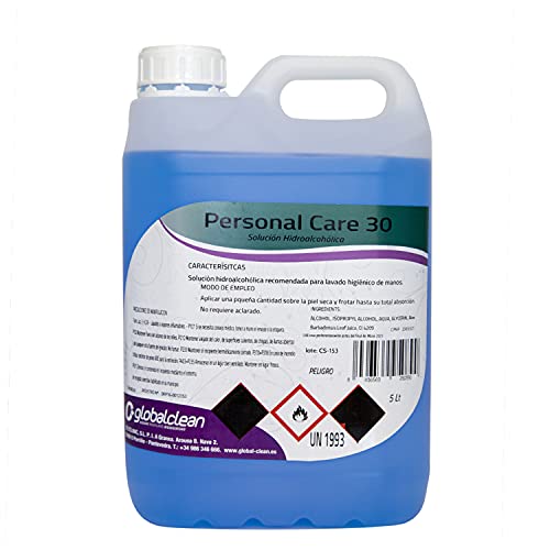 Personal Care Garrafa 5 Litros Loción Hidroalcohólica manos 70% Alcohol Garantizado Formato Ahorro 5000ml Solución Líquida Ideal Pulverizadores 5000 ml