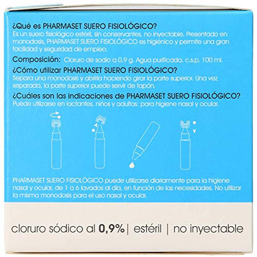 PHARMASET SUERO FISIOLÓGICO, 30 MONODOSIS 5 ML, Negro, Estándar