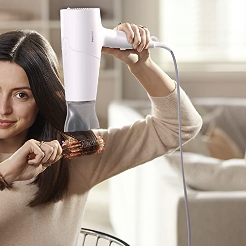 Philips Secador De Pelo De La Serie 5000 De Con Tecnología Thermoshield, 3 Posiciones De Calor Y 2 De Velocidad, Potencia De Secado De 200 W, Bhd500/00, White Metalic