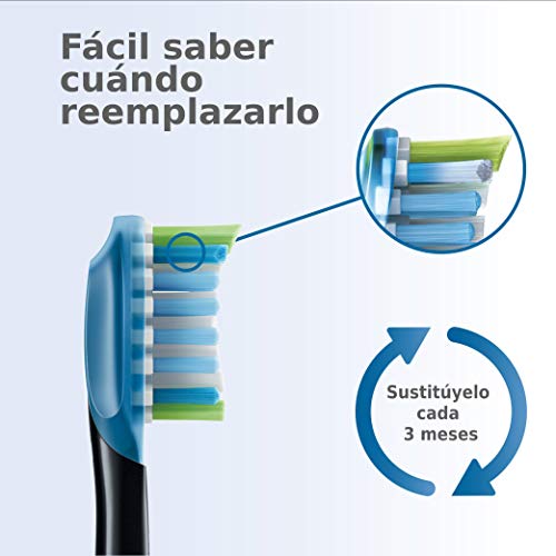 Philips Sonicare HX9042/33 - Pack de dos cabezales control de placa, con tecnología RFID para Diamond Clean Smart, color negro