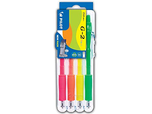 PILOT Bolígrafo de gel G2 07 Neon Set2Go, 4 unidades