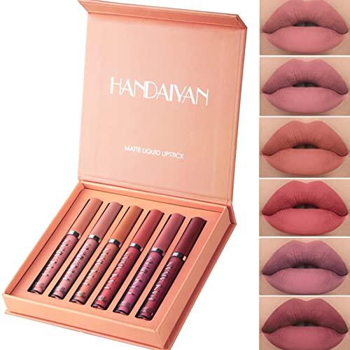 Pintalabios, Mate Líquido Pintalabios Lápiz labial Conjunto, mate impermeable Brillo de labios Duradero Copa antiadherente lápiz labial Kit de maquillaje Lip Glaze (02)