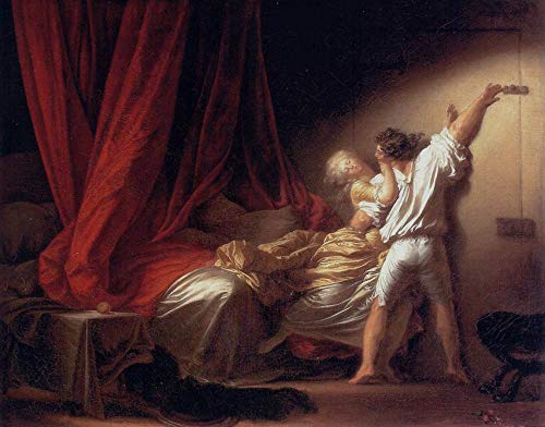 Pintura de bricolaje por números para adultos Jean Honore Fragonard The Lock para niños adultos principiantes dibujo con pinceles decoración de Navidad regalos