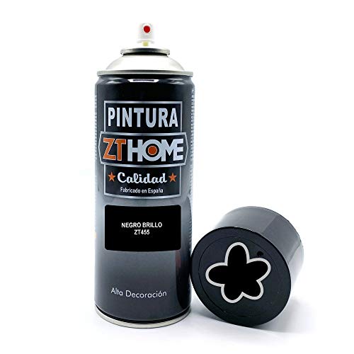 Pintura Spray Negro Brillo 400ml imprimacion para madera, metal, ceramica, plasticos / Pinta todo tipo de cosas y superficies Radiadores, bicicleta, coche, plasticos, microondas, graffiti - RAL 9005