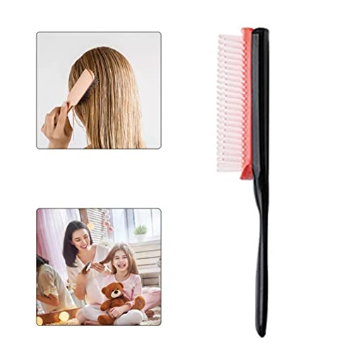 Pinza de pelo Pincel Cepillo de peinado Peinado Peine Scalp Massage Cepillo 9 Filas Dientes Portátil Paño suave para viajar a domicilio