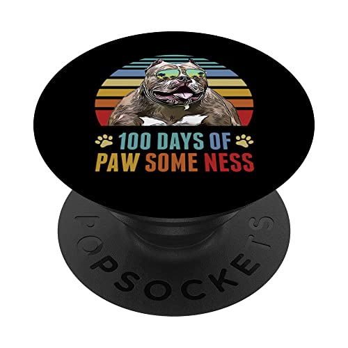 Pitbull Dog 100 Días de Escuela Divertido PopSockets PopGrip Intercambiable