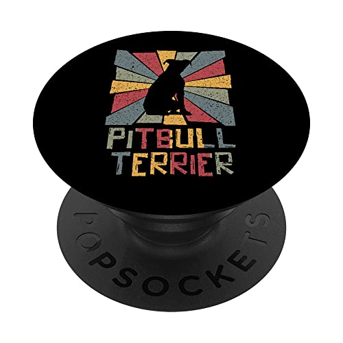 Pitbull Terrier Vintage perro perros pata patas perrito PopSockets PopGrip Intercambiable