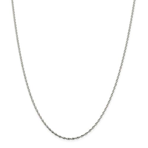 Plata de ley de 1,65 mm collar de cadena de espiga de trenzado - cm 45,72 - JewelryWeb