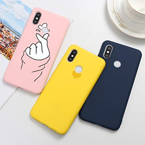 Pnakqil Funda Xiaomi Redmi Note 7 Silicona con Dibujos Suave Carcasa Color Ultra Slim Ligero Gel TPU Soft Piel Case Antigolpes Goma Protectora Caso Cover para Xiaomi Redmi Note7, Amor 02 - Rosa