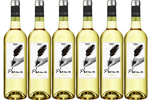 Poema Verdejo Vino Blanco D.O Rueda-6 botellas de 750 ml (Total 4.5 L) BODEGA CUATRO RAYAS