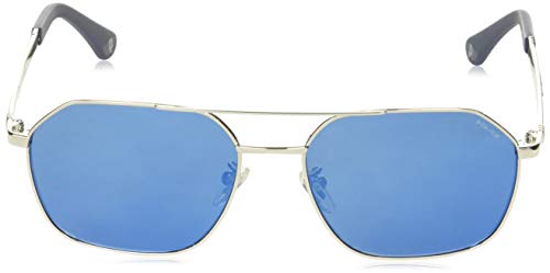 Police Origins 41 Gafas, Shiny Palladium/Blue Parts, 58 para Hombre