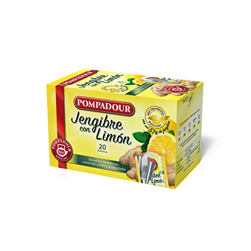 Pompadour Infusion Jengibre con Limón, 20 Bolsitas