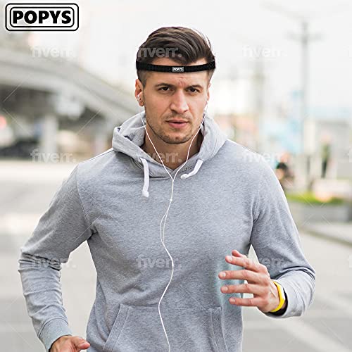 POPYS Diadema Deportiva para Hombre, Cintas Pelo Chico Negro, Azul Marino, Gris 8 Unidad (Paquete de 1)