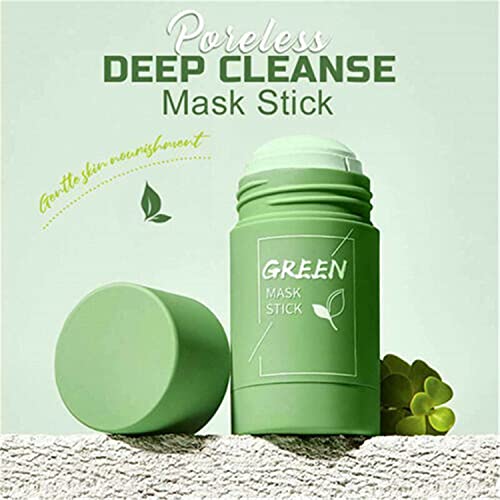 Poreless Deep Cleanse Mask Stick Green Tea,Green Tea Purifying Clay Stick Mask, Improves Skin for All Skin Types Men Women (1 Pcs)