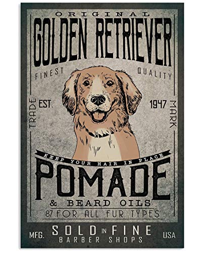 Póster de lienzo de diseño de "Home Without The #golden #retriever In The HairSalon Canvas Art de pared con diseño de perro #golden #retriever con anatomía de perro, sin marco, 24 x 36 pulgadas