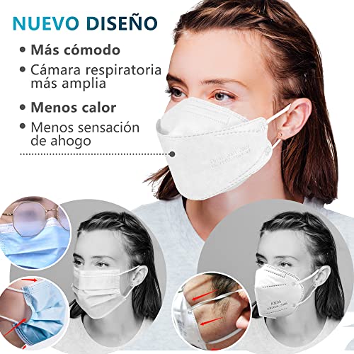 PROTECTOR P Mascarillas FFP2 NR Certificación CE 2163 Uso No Médico 3, 5, 10, 20, 50 o 100 pcs, filtración ≥ 95%, comoda ligera, Filtro Multicapa, Uso Personal, Mascarillas Facial Protección