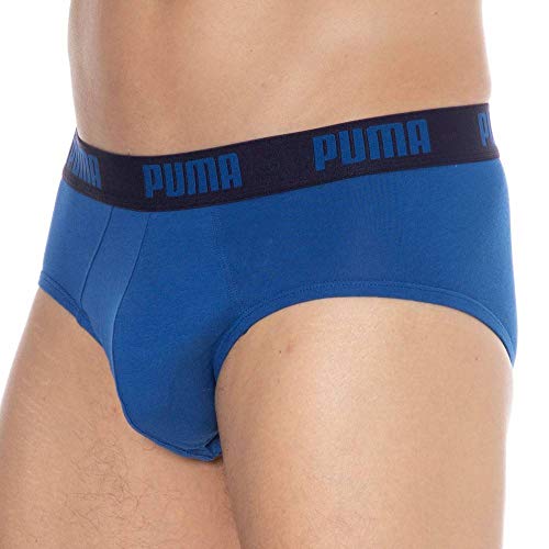 Puma Basic Brief 2P - Calzoncillos para hombre, color azul, talla L