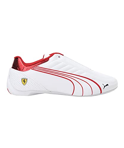 PUMA Ferrari Race Future Kart Cat, Zapatillas Unisex Adulto, Blanco White/Rosso Corsa, 41 EU