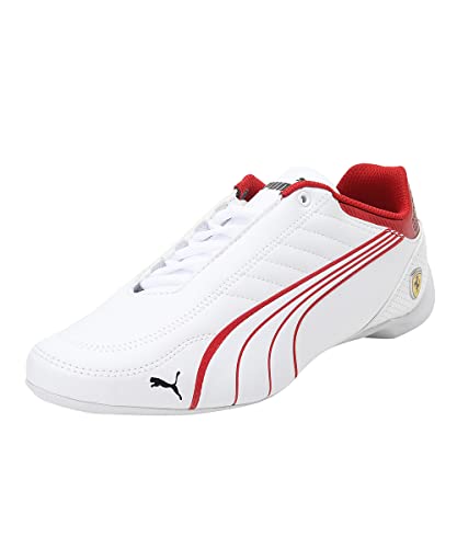 PUMA Ferrari Race Future Kart Cat, Zapatillas Unisex Adulto, Blanco White/Rosso Corsa, 41 EU