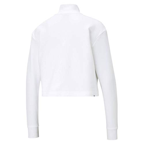 PUMA Rebel Half-Zip Crew TR Sudadera, Mujer, White/Castlerock, XL