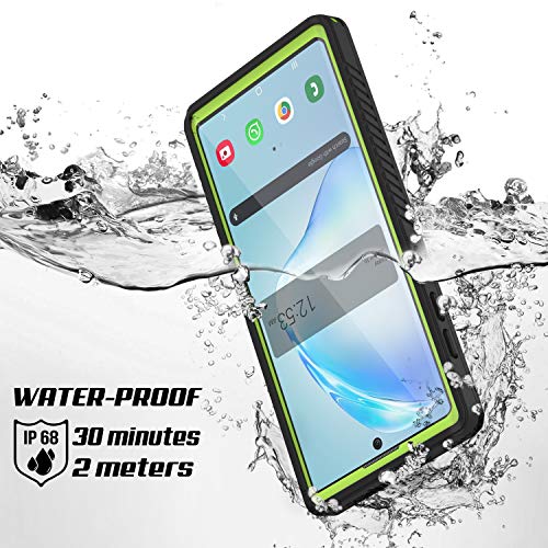 Punkcase Note 10 - Funda impermeable [serie extrema] [ajuste delgado] [certificado IP68] [a prueba de golpes] [a prueba de suciedad] [a prueba de nieve] compatible con Samsung Galaxy Note 10 [verde]