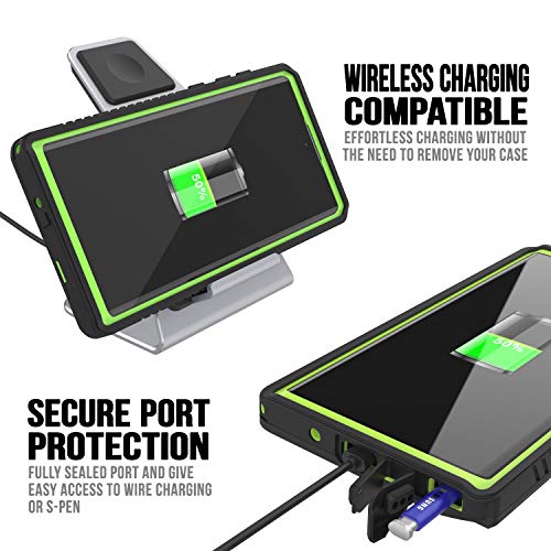 Punkcase Note 10 - Funda impermeable [serie extrema] [ajuste delgado] [certificado IP68] [a prueba de golpes] [a prueba de suciedad] [a prueba de nieve] compatible con Samsung Galaxy Note 10 [verde]