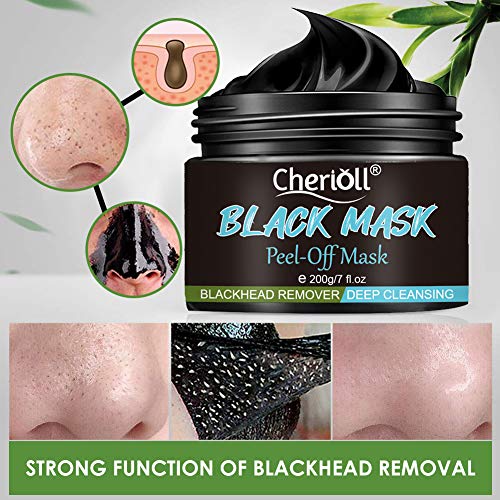 Puntos Negros Mascarilla Para Hombre, Blackhead Remover Mask, Mascarilla Exfoliante, Peel Off Mask, Deep Cleansing Mascarilla Exfoliante Limpiadora contra Puntos Negros y Acné -200g