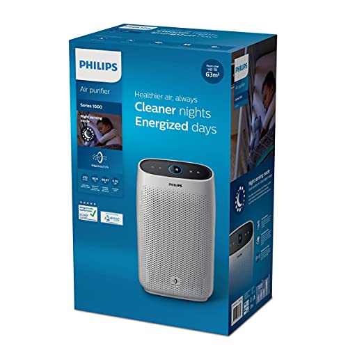 Purificador de Aire Serie 1000i Philips - Elimina Gérmenes, Polvo y Alérgenos en Estancias de hasta 63 m², 5 Velocidades, Modo Sueño (AC1215/10)