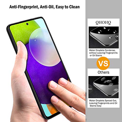 QHOHQ 3 Piezas Protector de Pantalla para Samsung Galaxy A52 4G / A52 5G / A52S 5G con 3 Piezas Protector de Lente de Cámara, Cristal Templado Membrana, 9H Dureza, HD, Anti-Arañazos, Fácil de Instalar