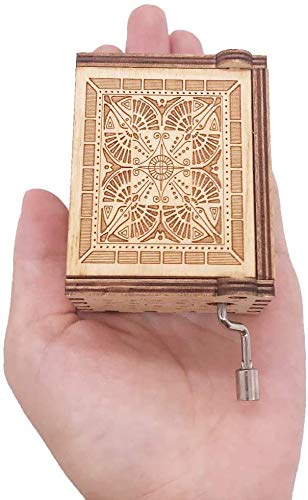 Queen Wood Music Box 18 Note Hand Crank Musical Boxes Antique Carved Musical Gifts Collections Home Decorations, Plays Bohemian Rhapsody(Part of Melody)