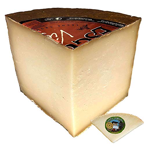 Queso Viejo Flor de Esgueva - Cuarto de Queso Curado Puro de Oveja - Incluye Cuña Degustación Queso de Oveja Curado de REGALO - Elaborado con leche cruda madurado en corteza natural