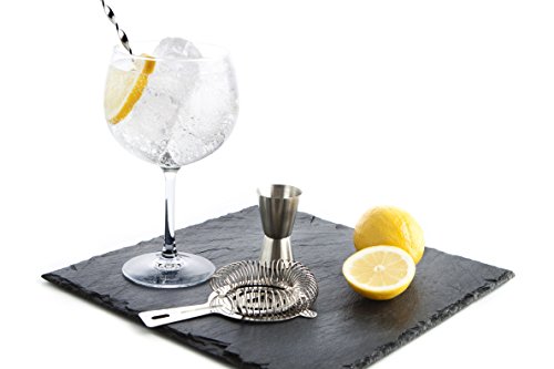 Quid 3P CUCH-Vaso-EXP MI Bar QD Set de 3 Piezas para Gin Tonic-Cuchara, medidor y colador, Acero Inoxidable, Gris, 52.33 cm, 3 Unidades