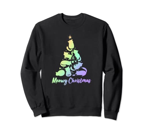 Rainbow Meowy Christmas | Árbol de Navidad Kitty Sudadera