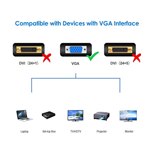 Rankie Cable adaptador de VGA a VGA, 1,8m, Negro