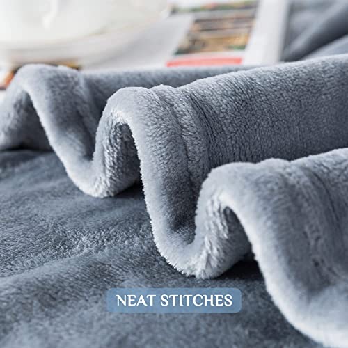 RATEL Mantas para Sofa Cama de Microfibre Franela, Extra Suave Manta 150 x 200 Gris Claro