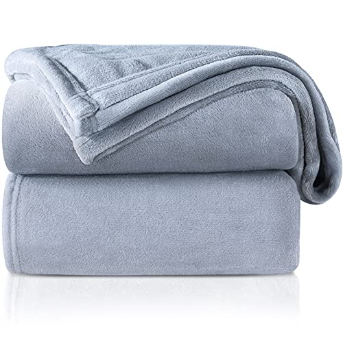 RATEL Mantas para Sofa Cama de Microfibre Franela, Extra Suave Manta 150 x 200 Gris Claro