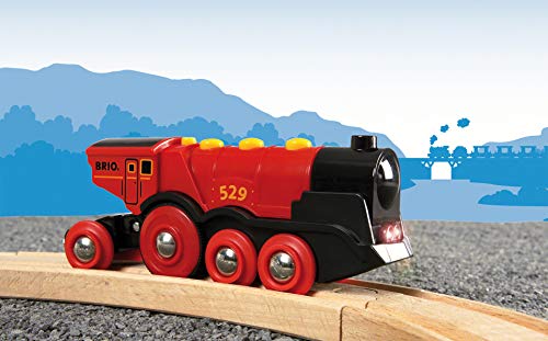 Ravensburger - Brio, Gran Locomotora Roja a Pilas con Luz y Sonid, para niños a partir de 3 años - 43 x 18 x 25 cm