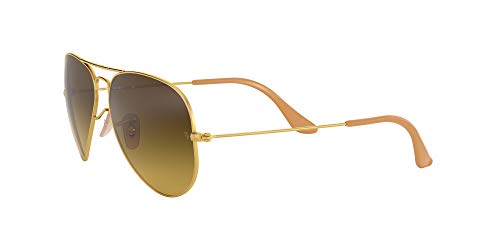 Ray-Ban Aviator Large Metal, Gafas de sol para Hombre, Dorado (Brown Gradient), 55