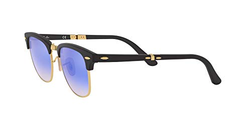 Ray-Ban Clubmaster Folding 901S7Q Gafas de Sol, Matte Black, 51 Unisex-Adulto